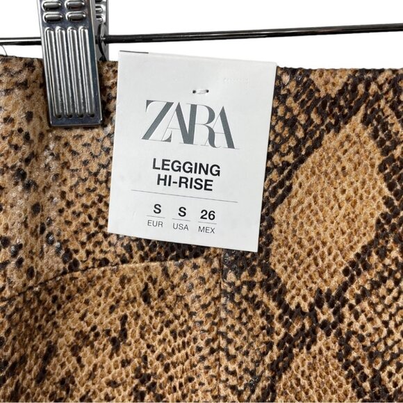 NWT Zara Metallic Snake Print Leggings - Picture 4 of 6